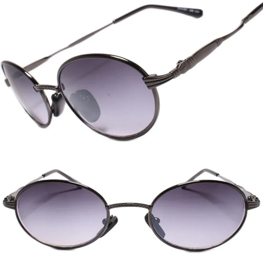 Mens Womens True Vintage Old School Hip 80s 90s Oval Sunglasses Gunmetal Frame